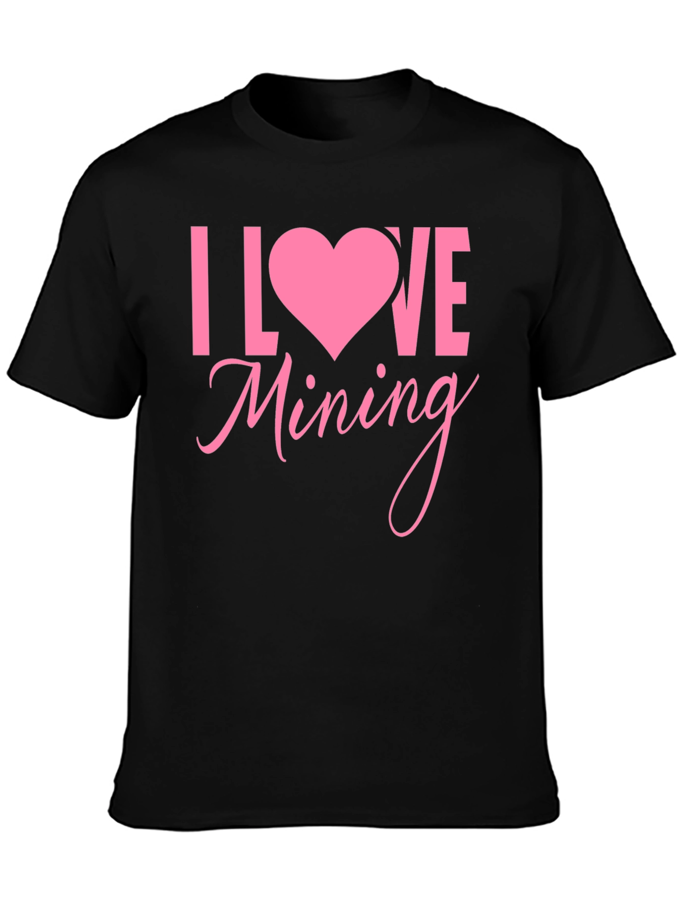 I Love Mining Graphic Tee - Pink Heart Design