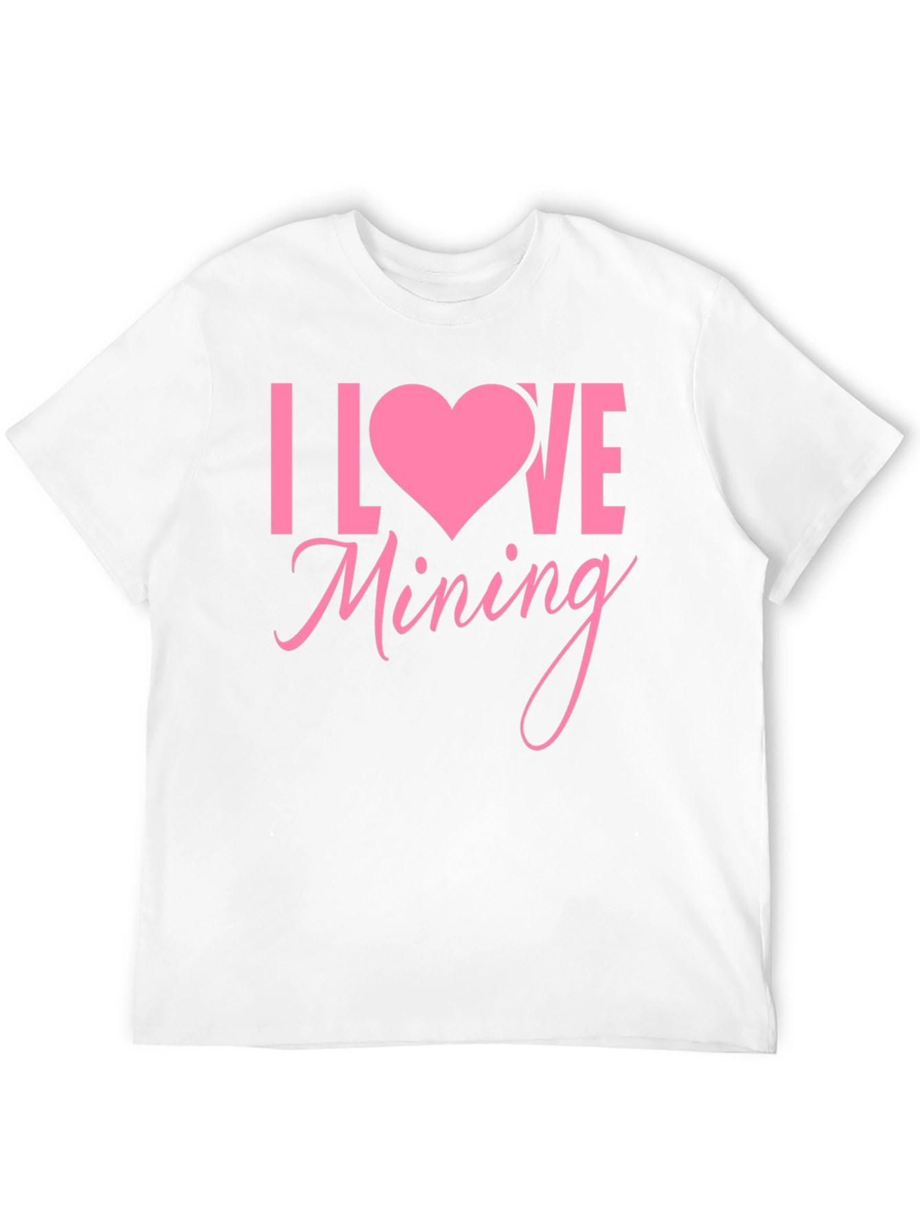 I Love Mining Graphic Tee - Pink Heart Design