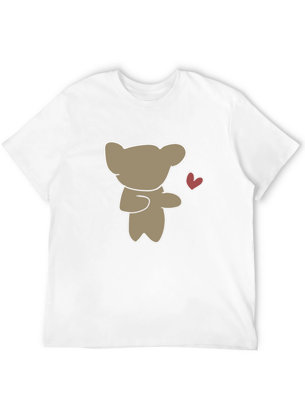 Cute Bear Heart Graphic Black T-Shirt