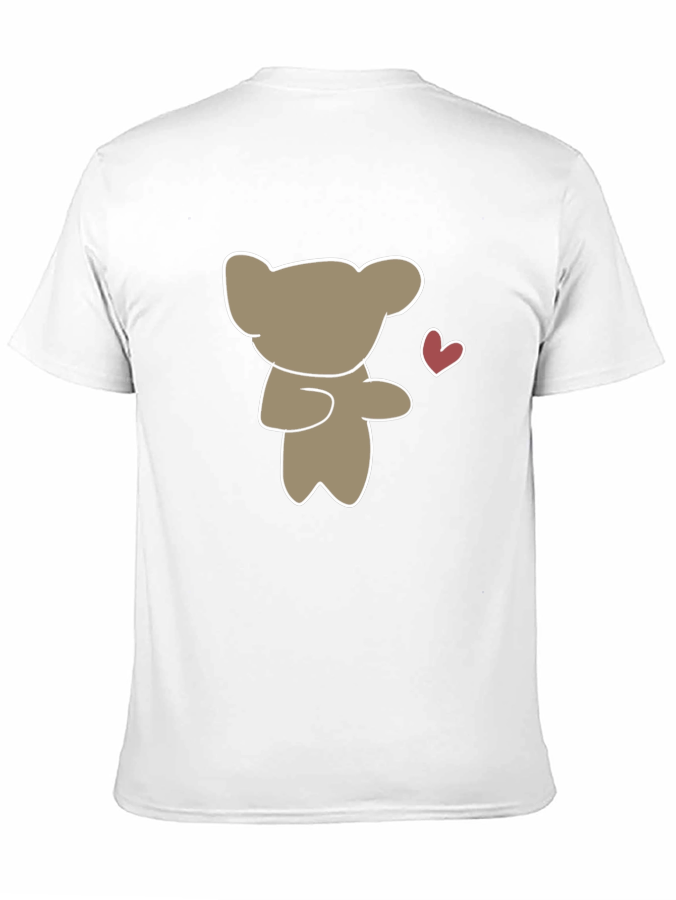 Cute Bear Heart Graphic Black T-Shirt