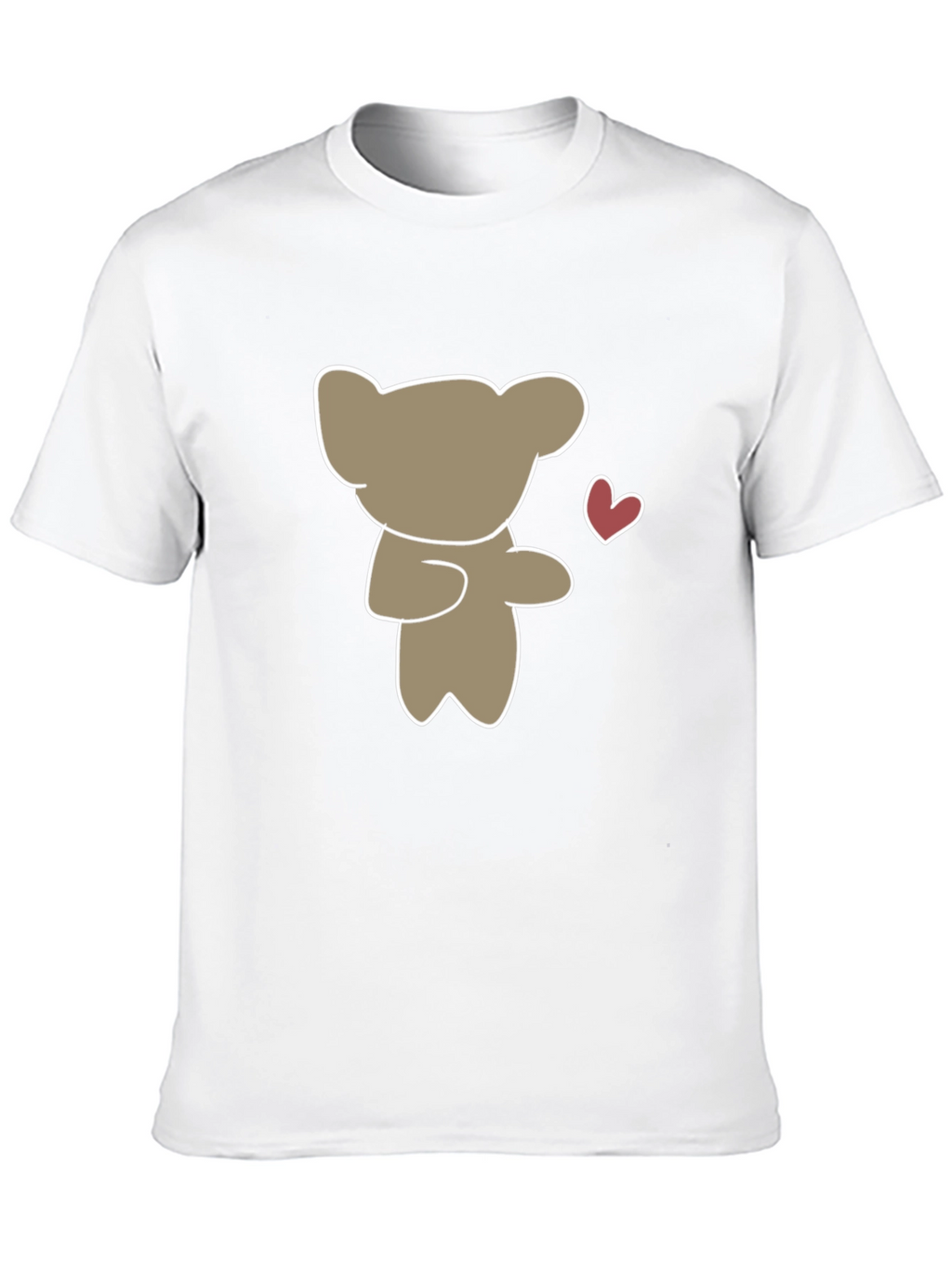 Cute Bear Heart Graphic Black T-Shirt