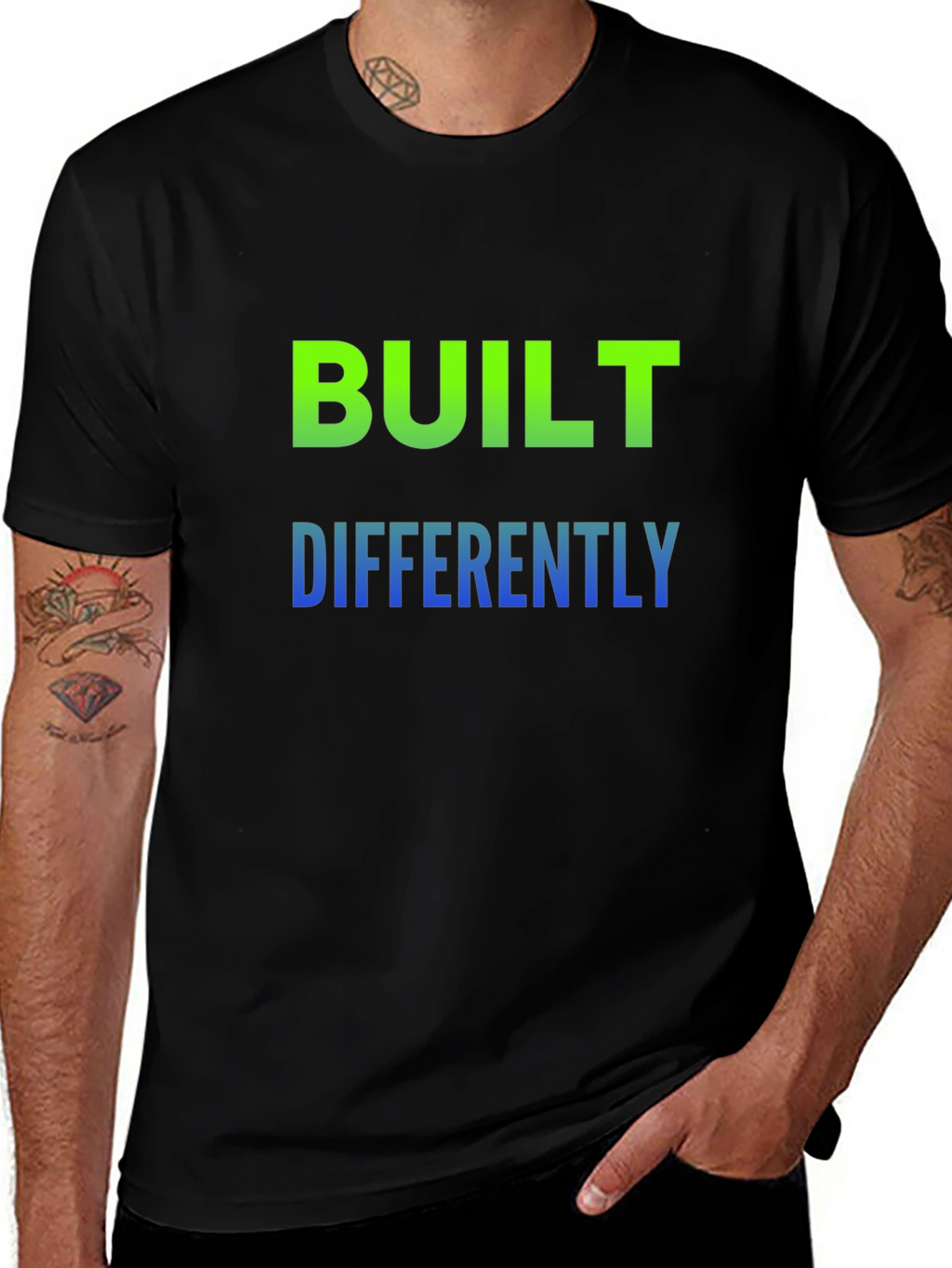 Built Differently Graphic Tee - Black Cotton T-Shirt