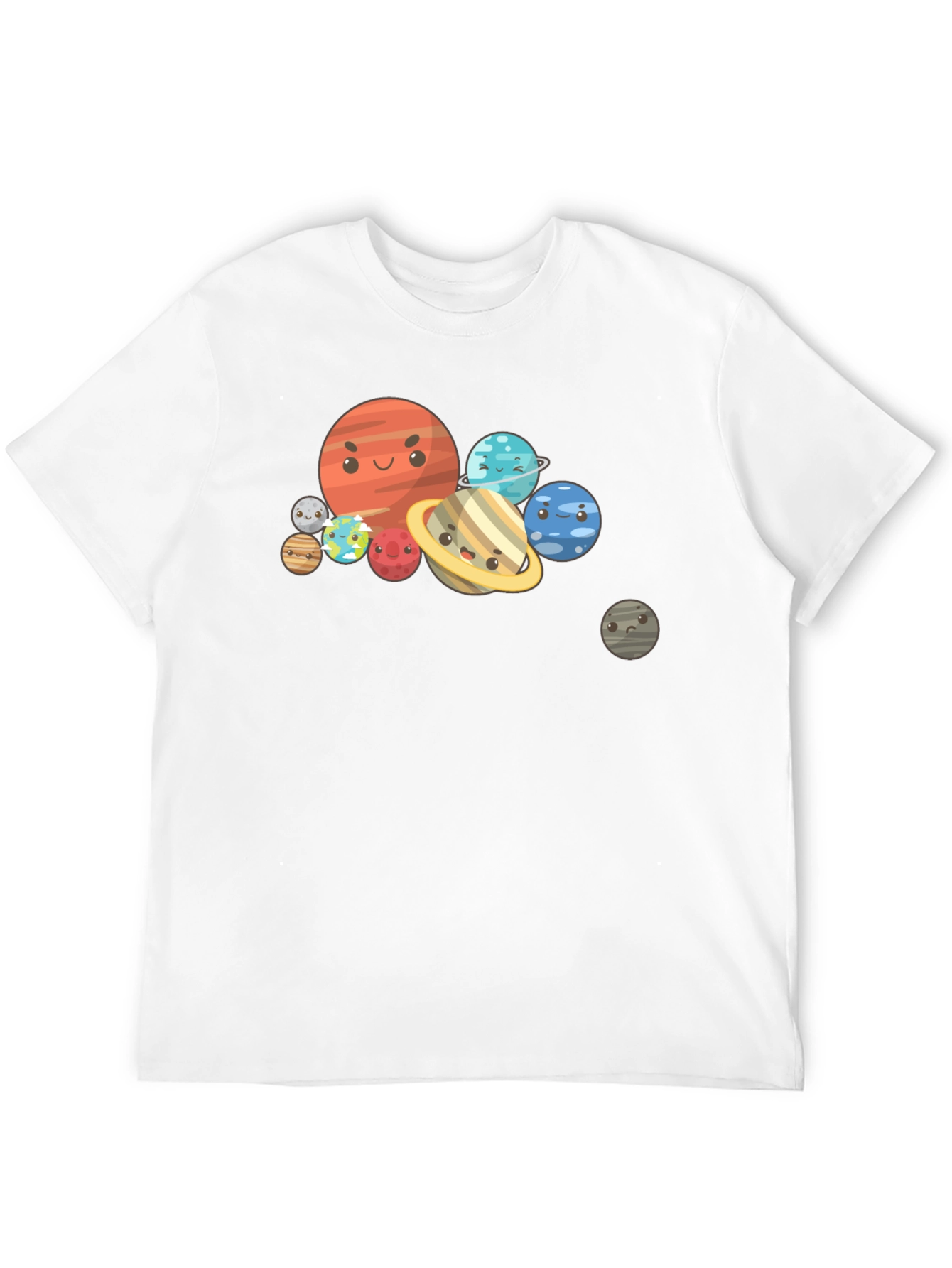 Cartoon Planet Graphic Black T-Shirt