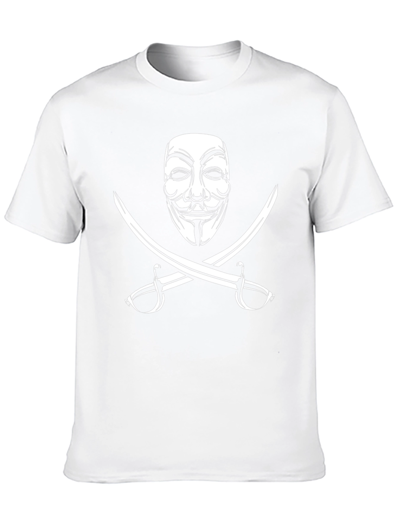 Anonymous Mask & Swords Graphic Black T-Shirt