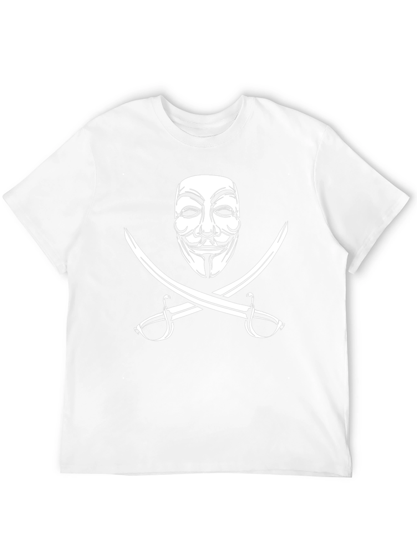 Anonymous Mask & Swords Graphic Black T-Shirt