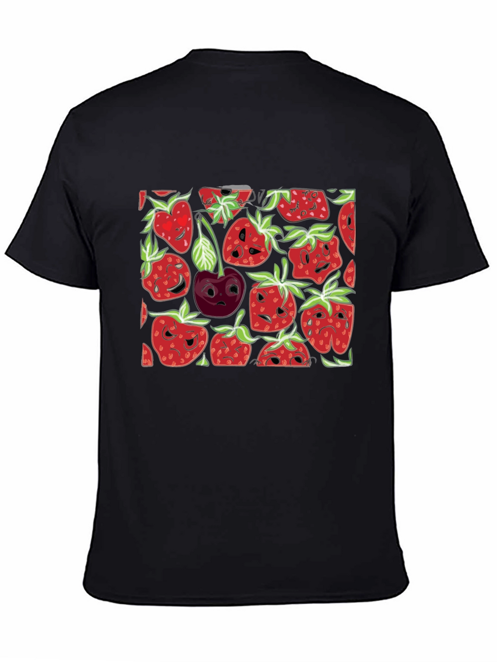 Strawberry Face T-Shirt - Black