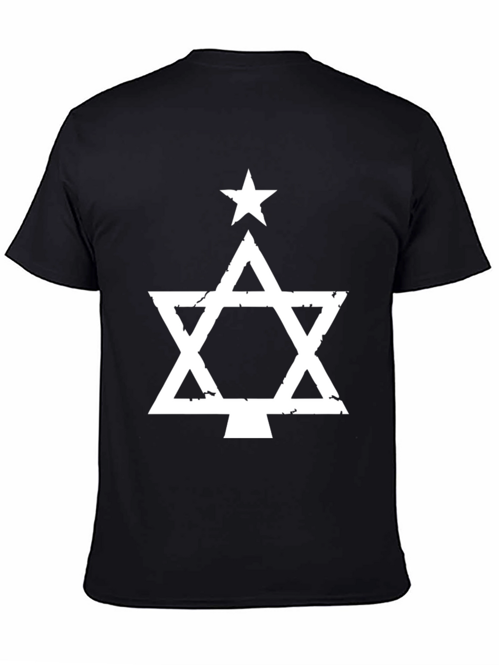 Star of David Christmas Tree Graphic T-Shirt