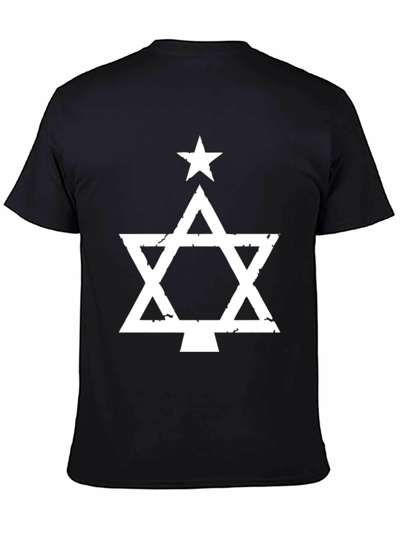 Star of David Christmas Tree Graphic T-Shirt