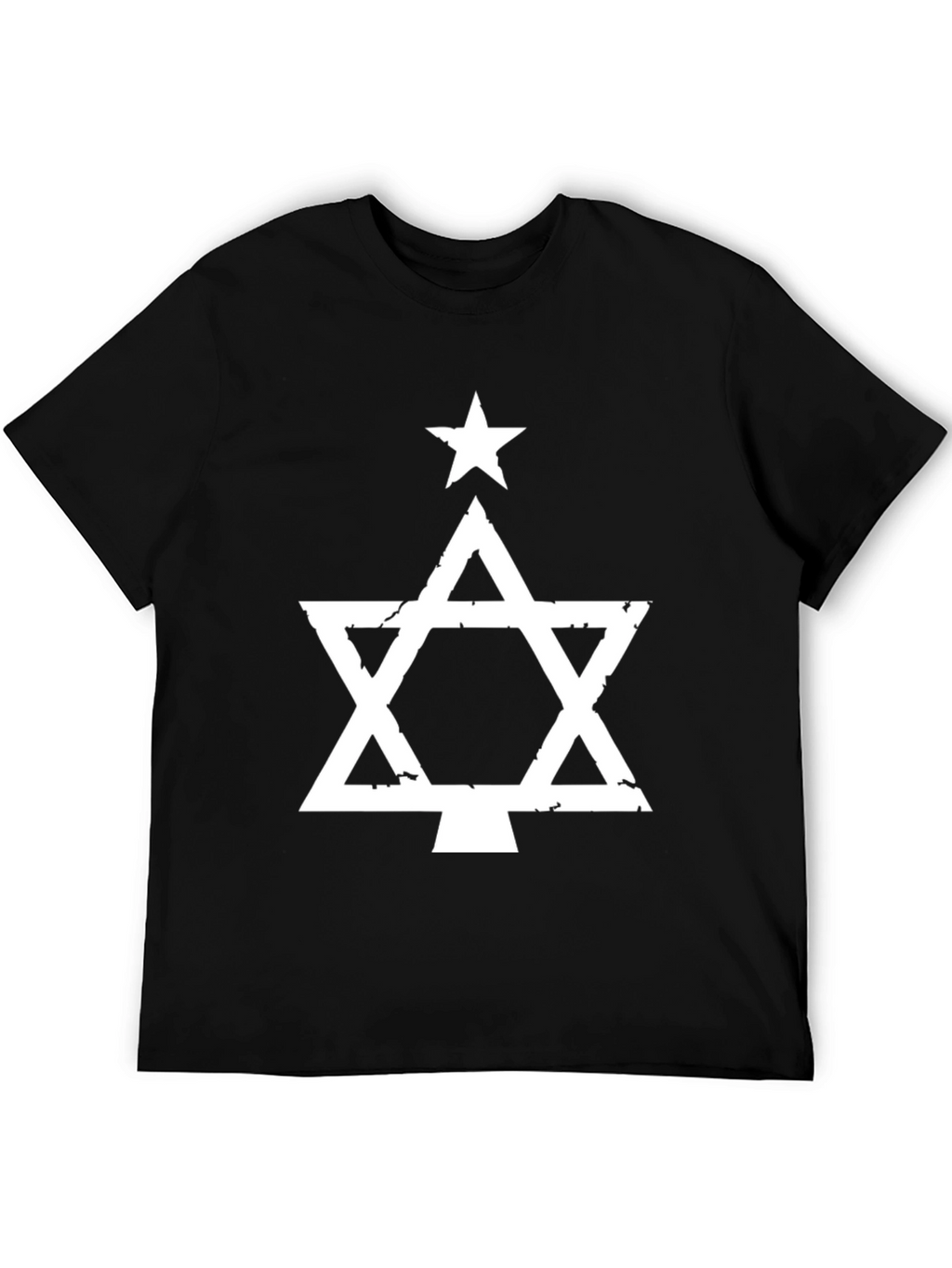 Star of David Christmas Tree Graphic T-Shirt