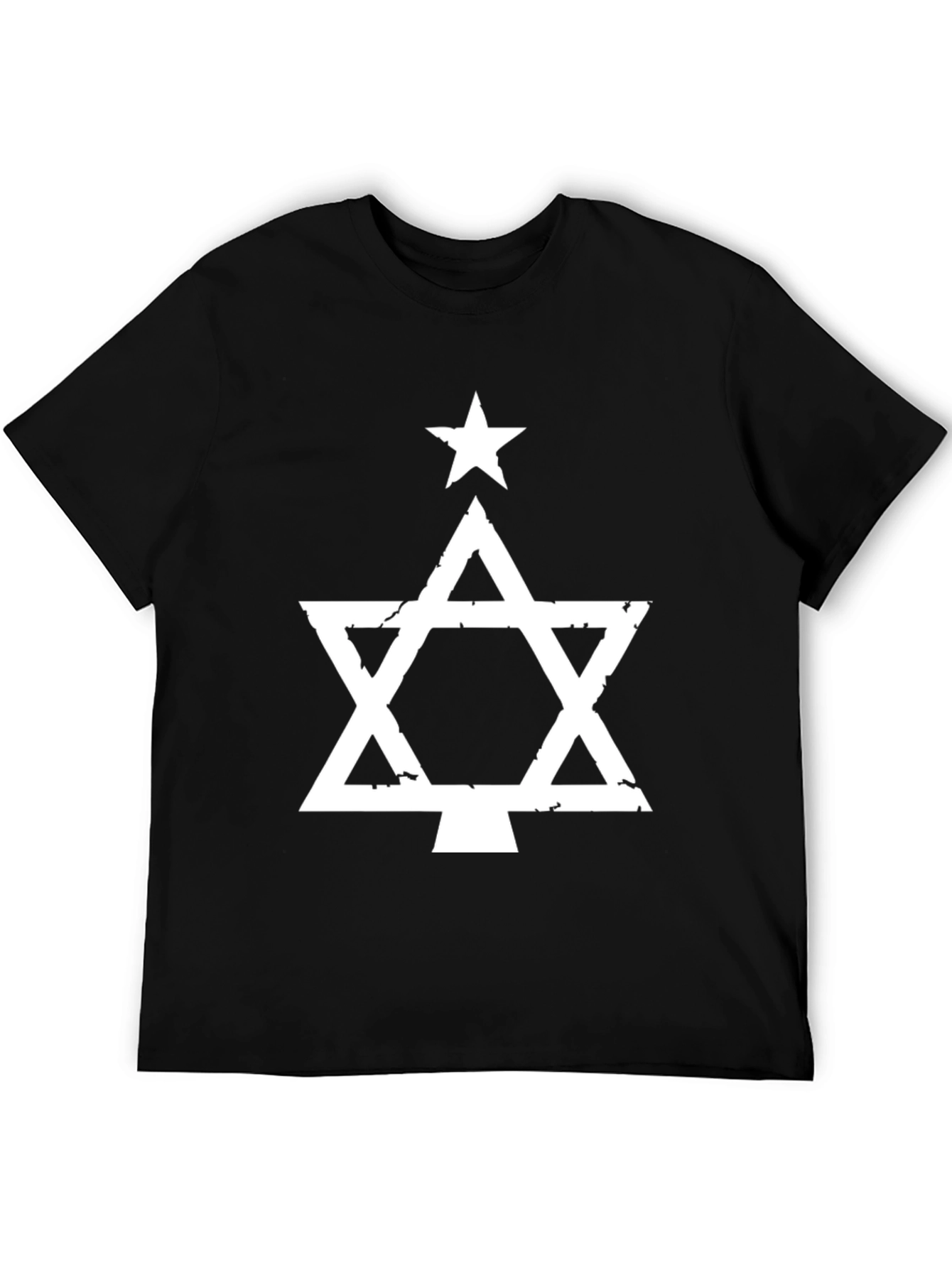 Star of David Christmas Tree Graphic T-Shirt