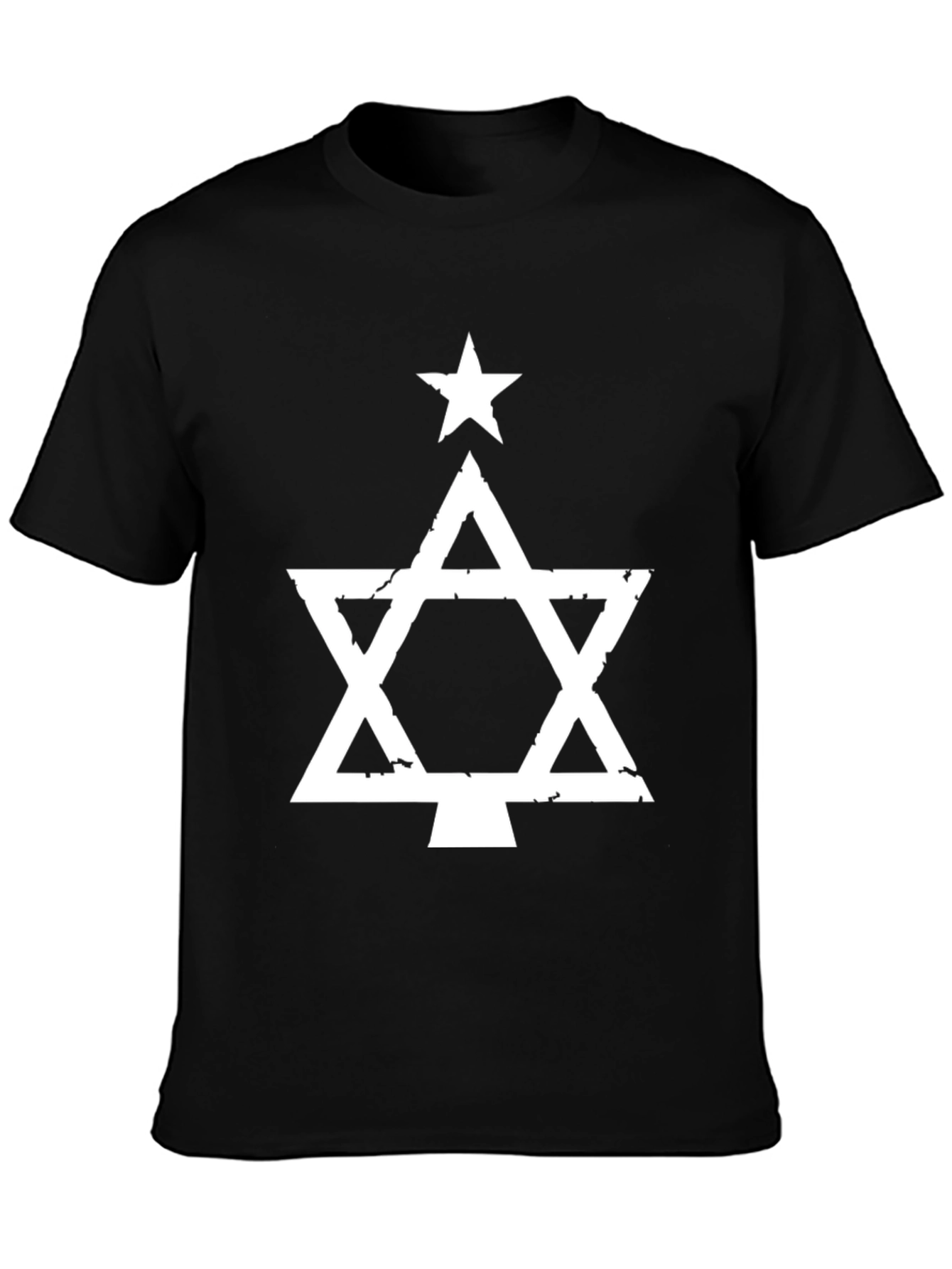 Star of David Christmas Tree Graphic T-Shirt