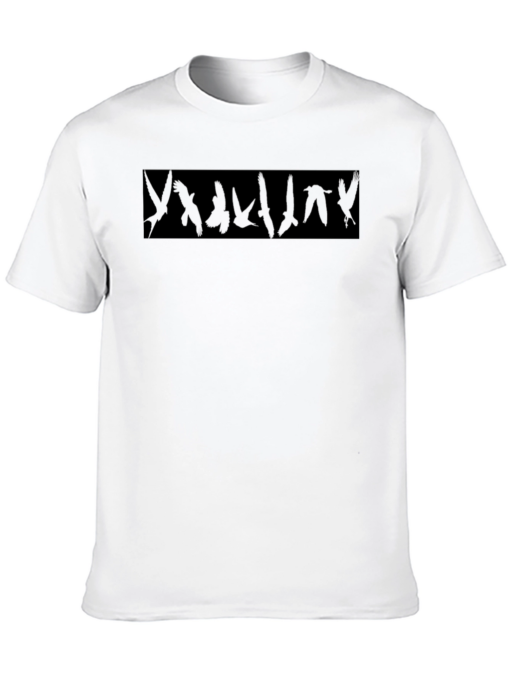 Mens Black Bird Silhouette Graphic Tee