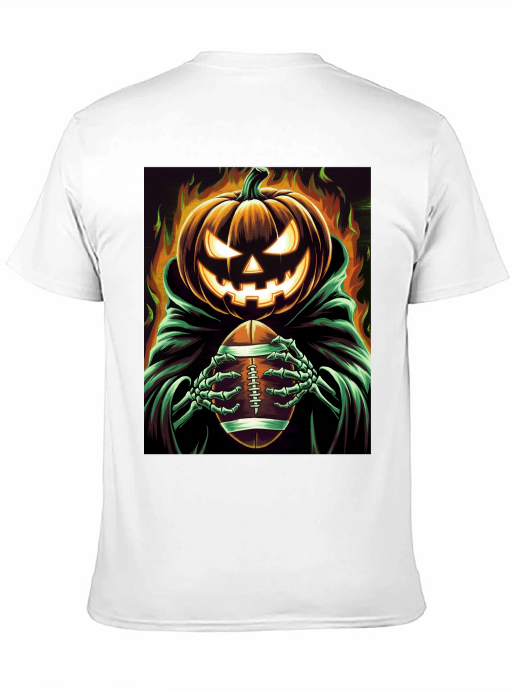Spooky Football Pumpkin Halloween T-Shirt