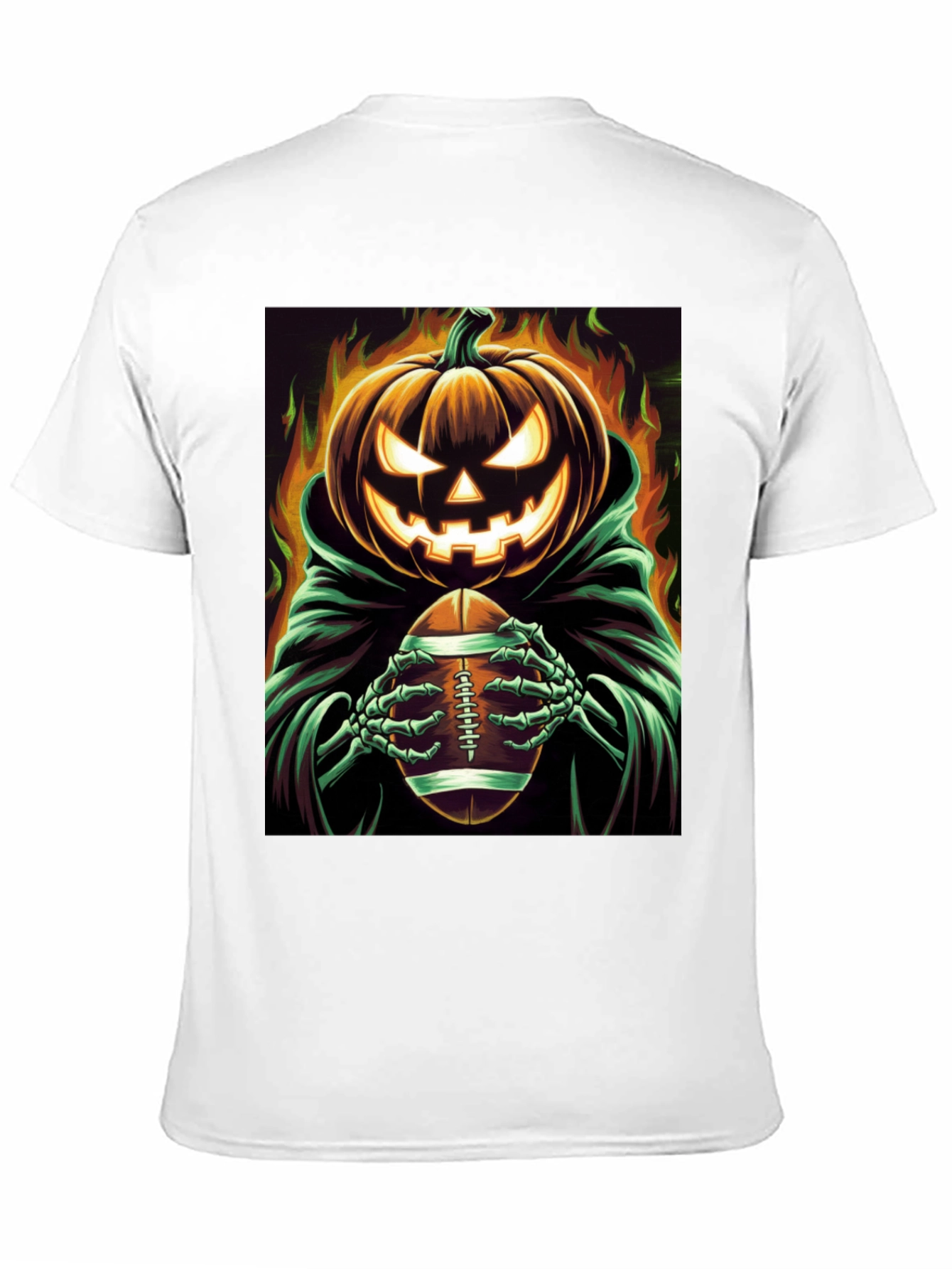 Spooky Football Pumpkin Halloween T-Shirt