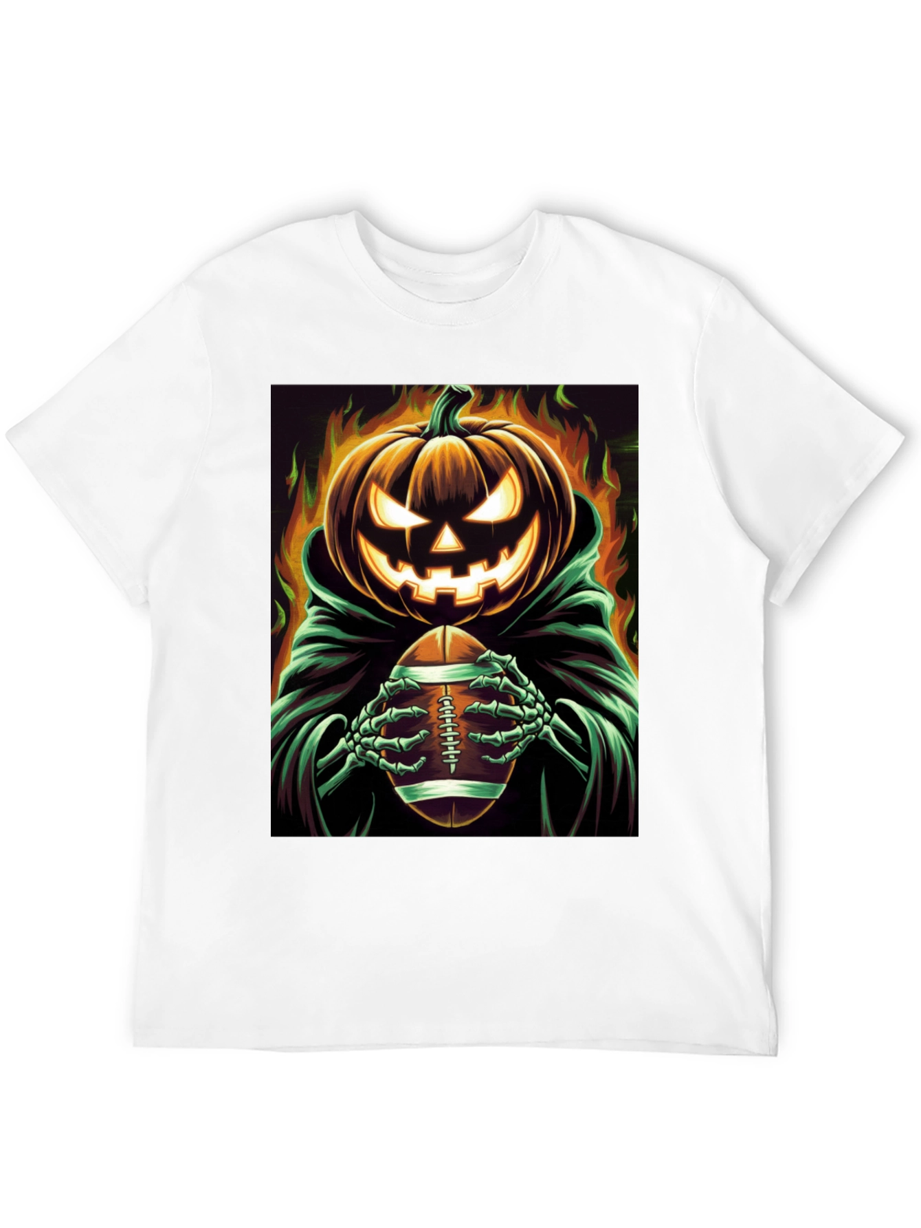 Spooky Football Pumpkin Halloween T-Shirt