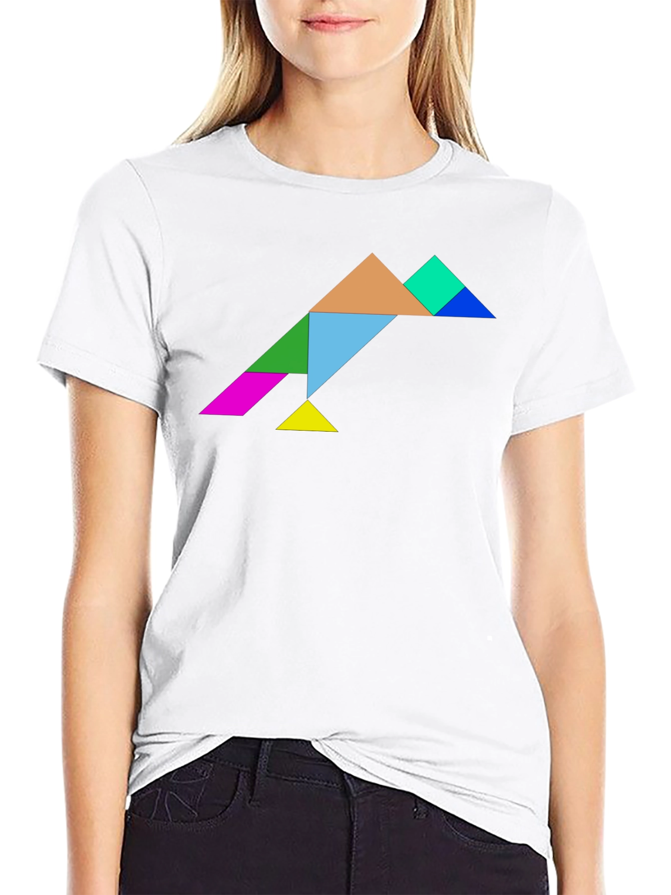 Tangram Bird T-Shirt - Geometric Puzzle Design