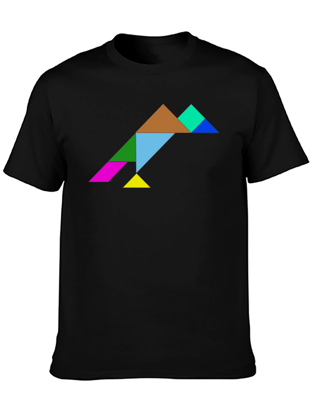 Tangram Bird T-Shirt - Geometric Puzzle Design