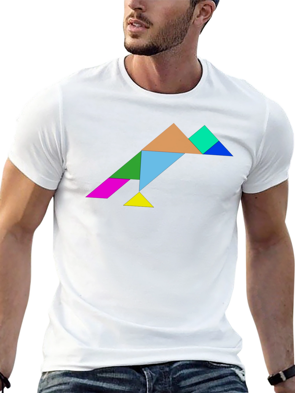 Tangram Bird T-Shirt - Geometric Puzzle Design