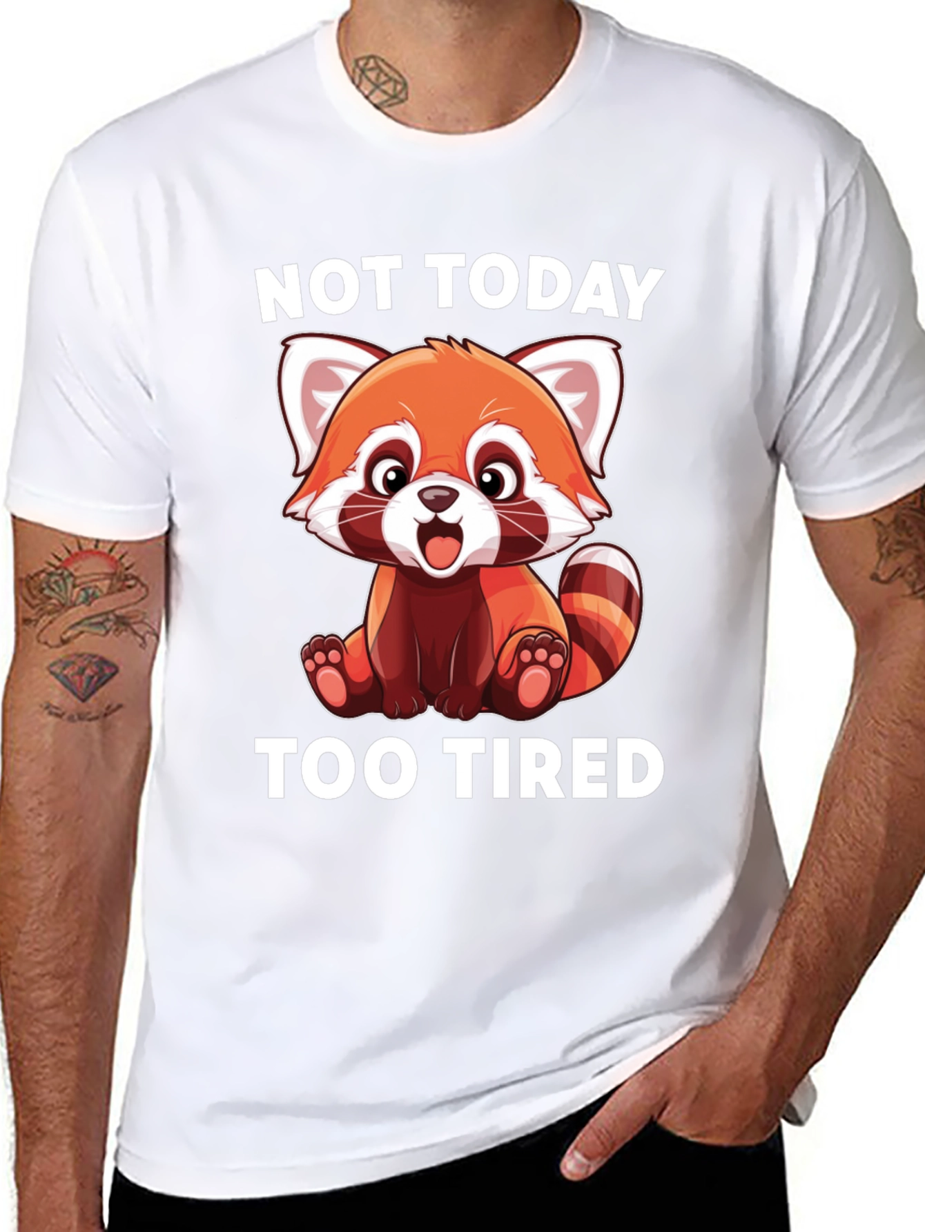 Not Today Too Tired Red Panda T-Shirt