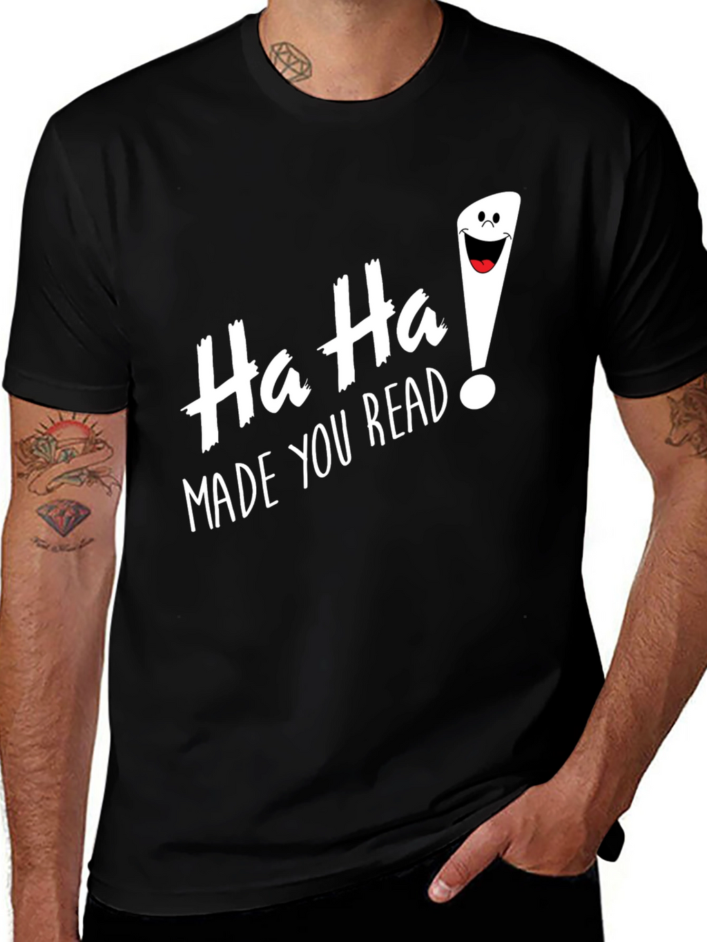 Funny Ha Ha Made You Read Black T-Shirt