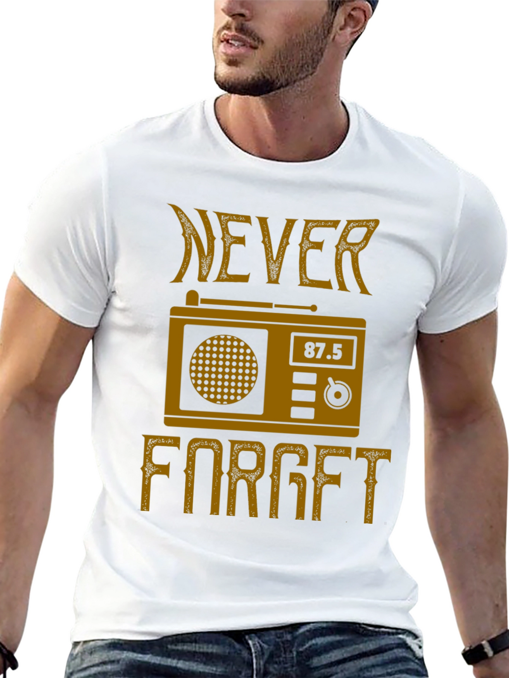 Retro Radio Never Forget Graphic T-Shirt