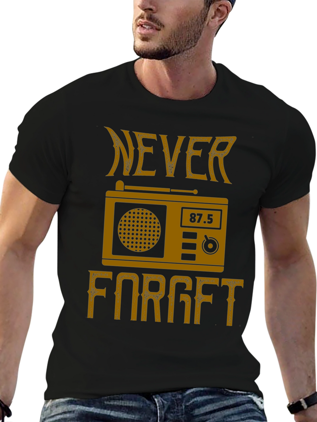 Retro Radio Never Forget Graphic T-Shirt