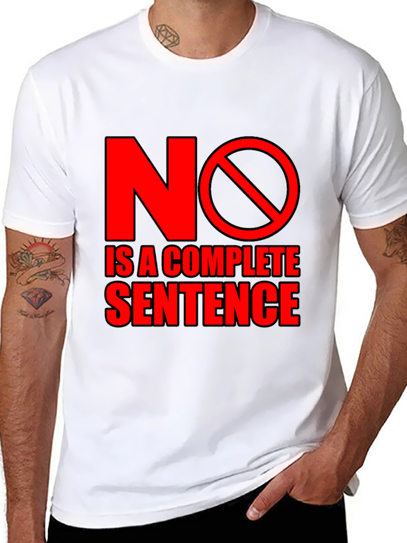 No is a Complete Sentence Black T-Shirt