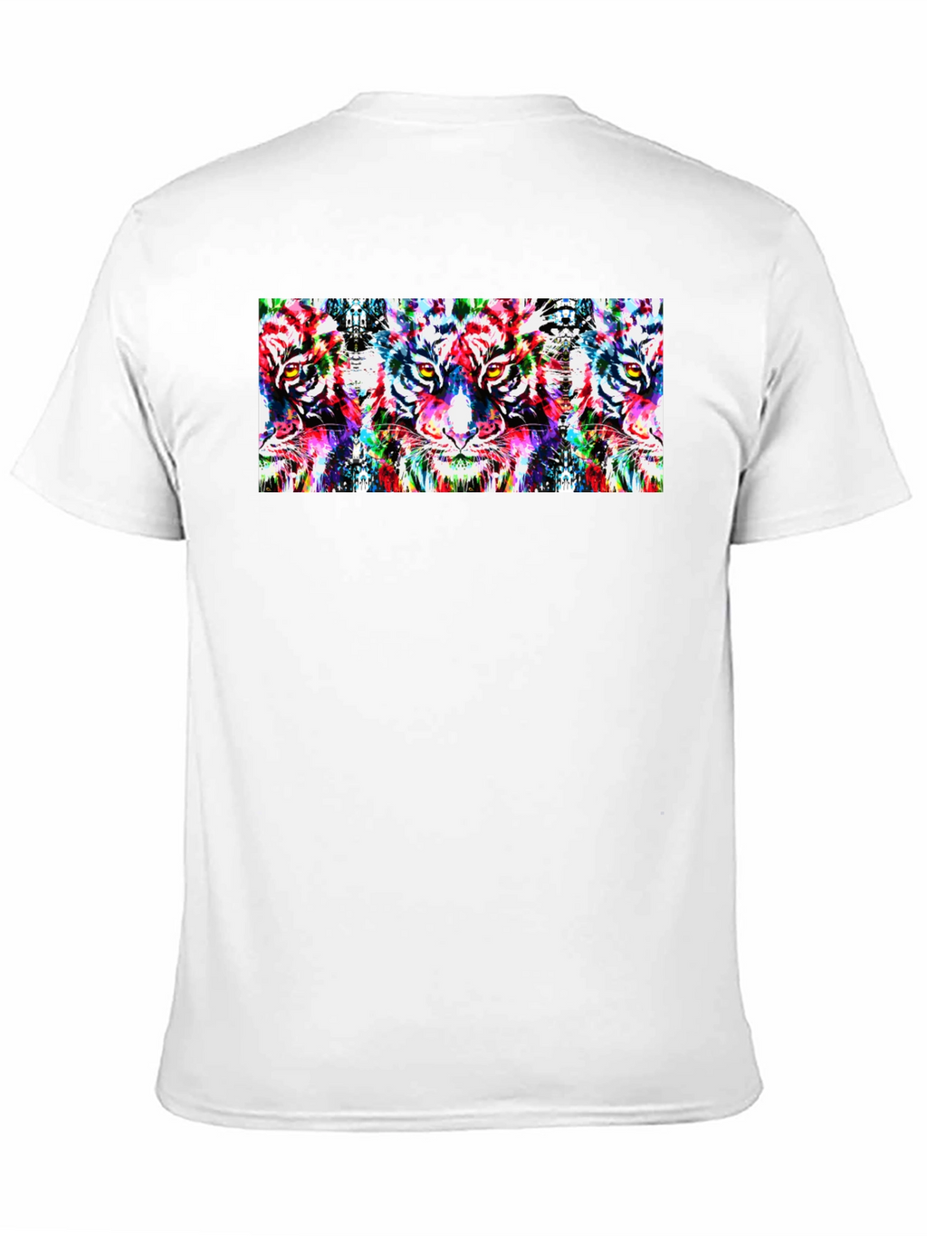Psychedelic Tiger Print Black T-Shirt