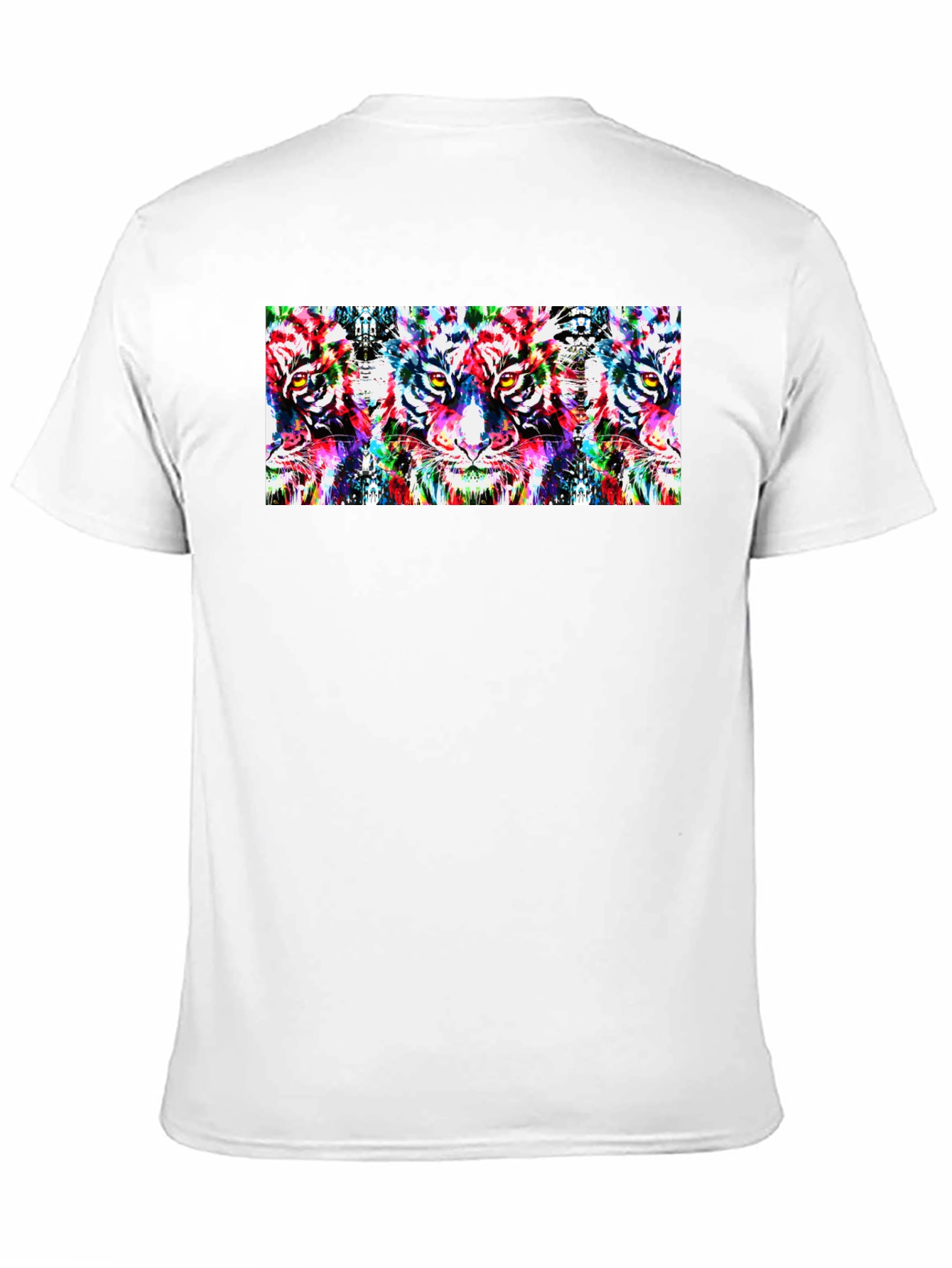Psychedelic Tiger Print Black T-Shirt