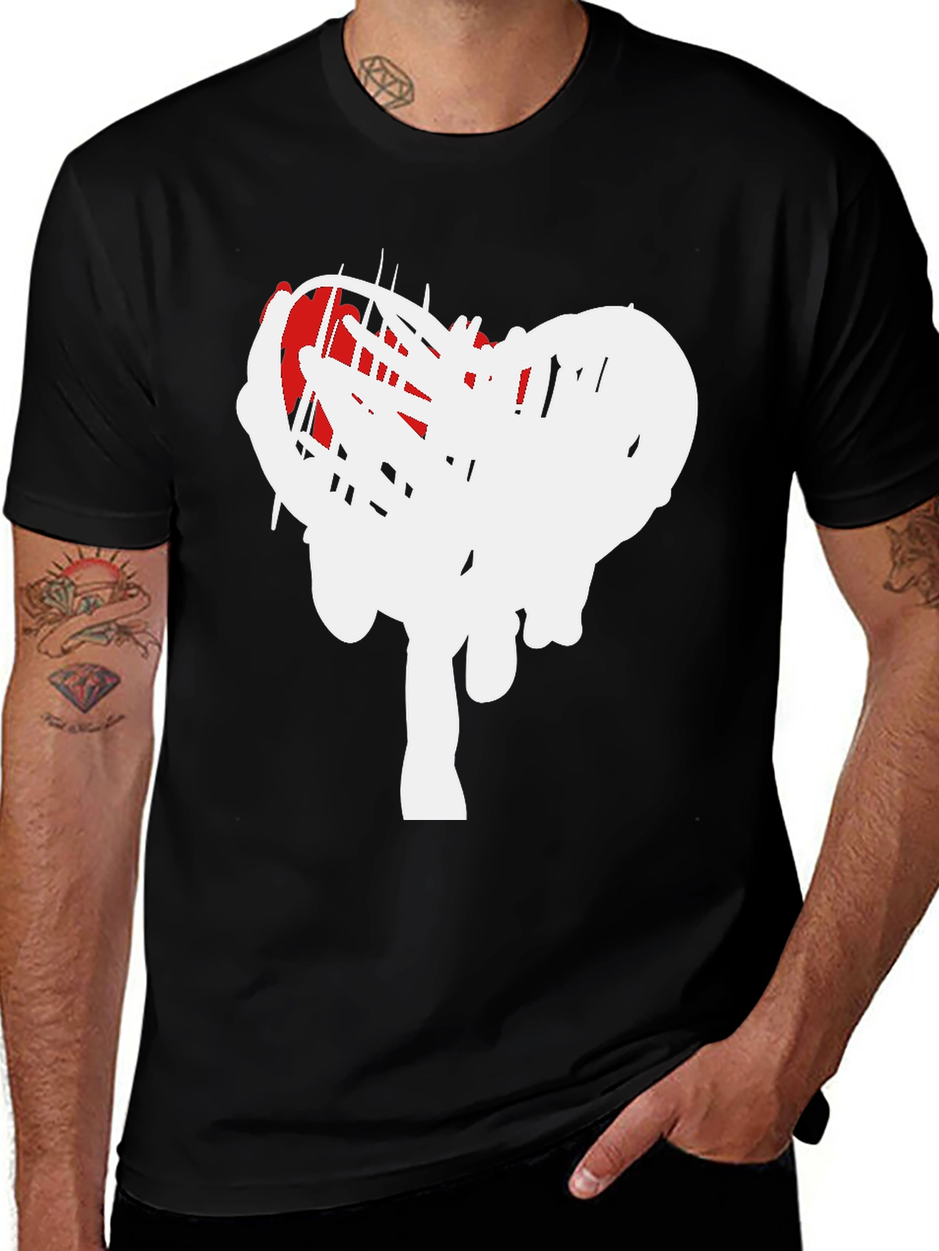 Modern Heart Scribble Graphic T-Shirt