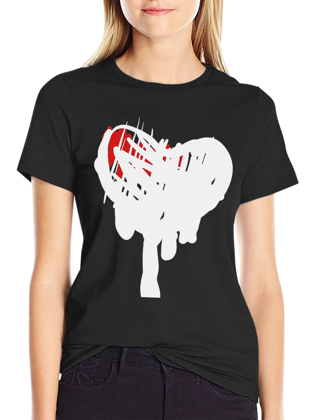 Modern Heart Scribble Graphic T-Shirt
