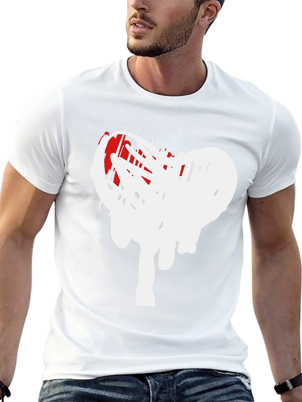 Modern Heart Scribble Graphic T-Shirt