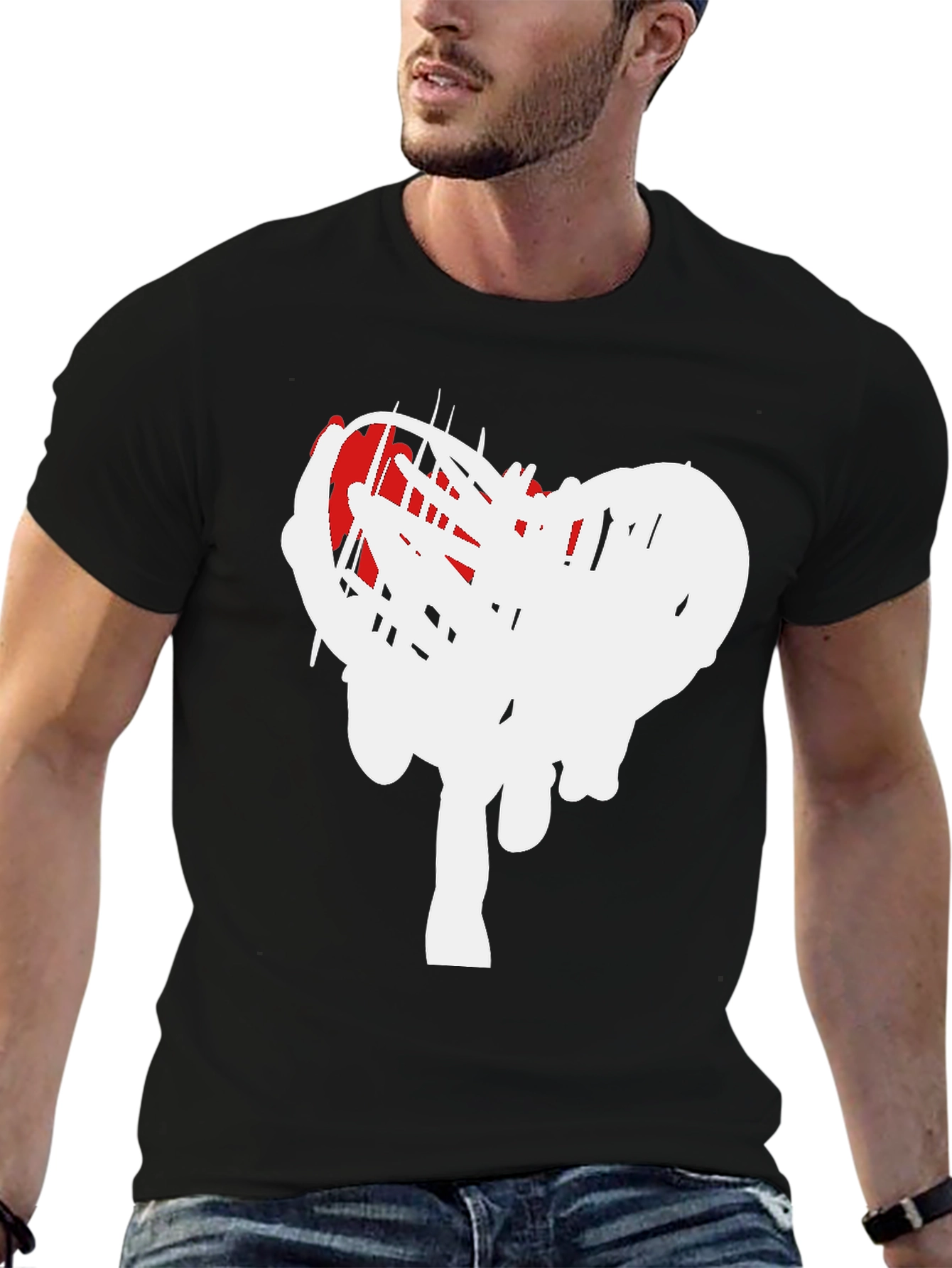 Modern Heart Scribble Graphic T-Shirt
