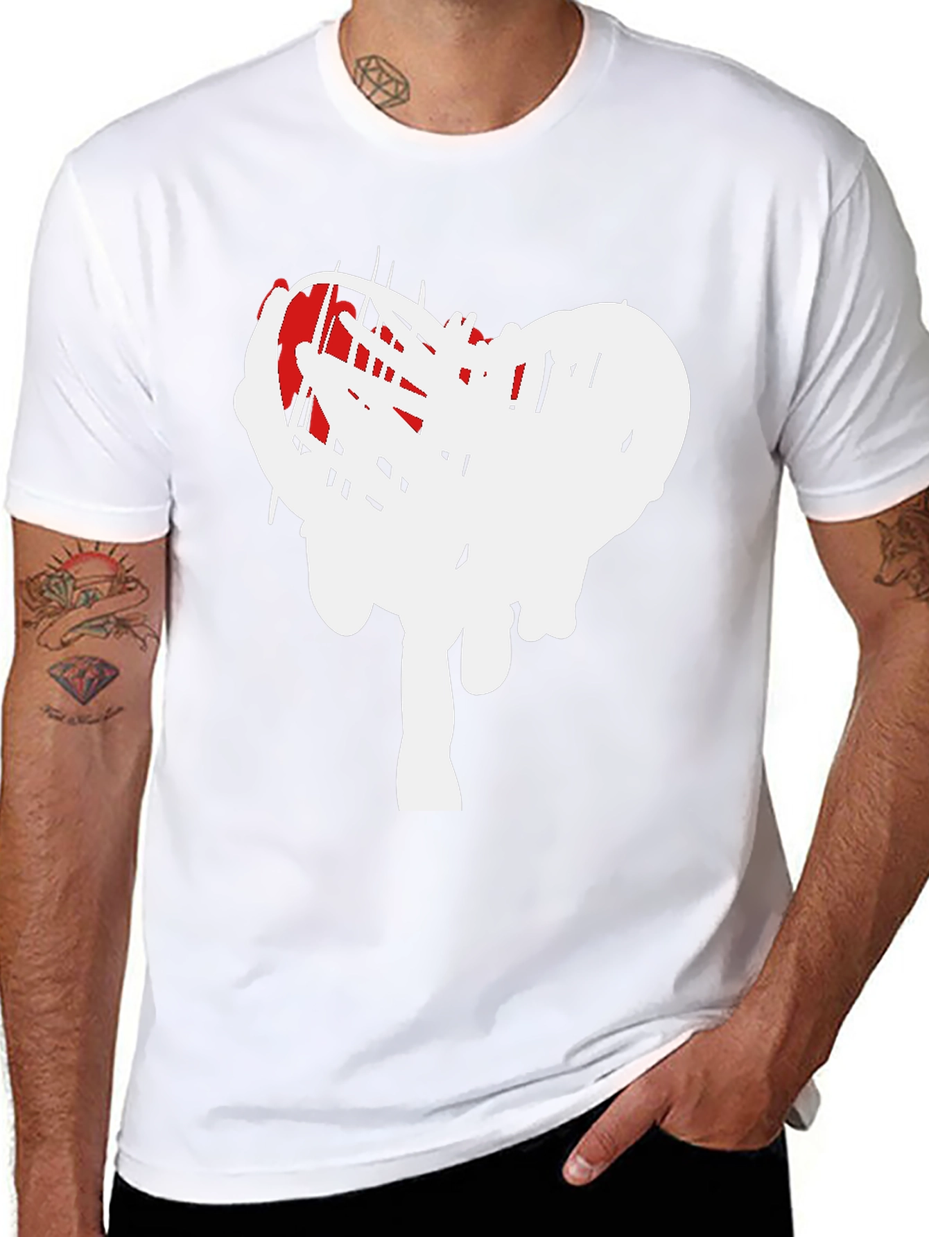 Modern Heart Scribble Graphic T-Shirt