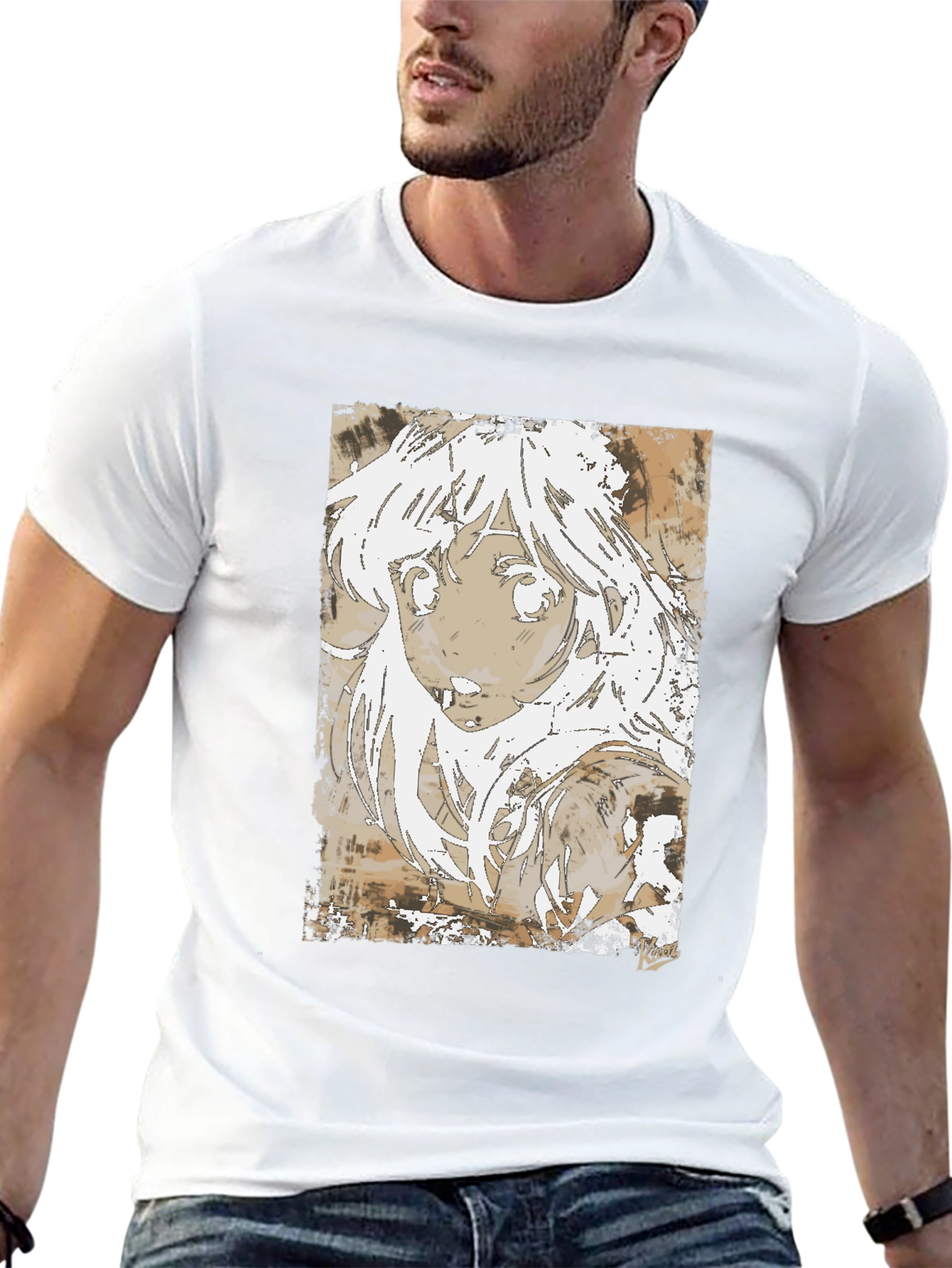 Anime Girl Graphic Tee - Stylish Black Cotton T-Shirt