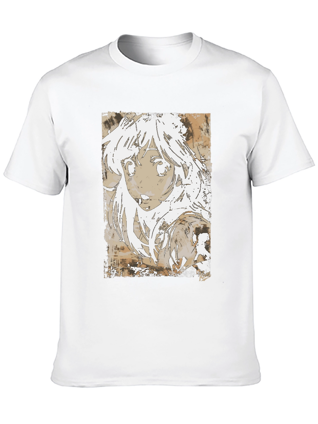 Anime Girl Graphic Tee - Stylish Black Cotton T-Shirt