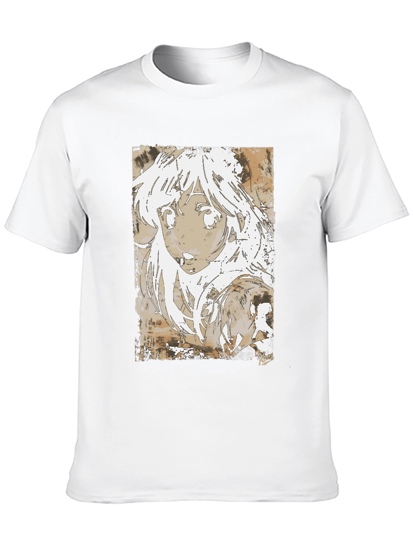 Anime Girl Graphic Tee - Stylish Black Cotton T-Shirt