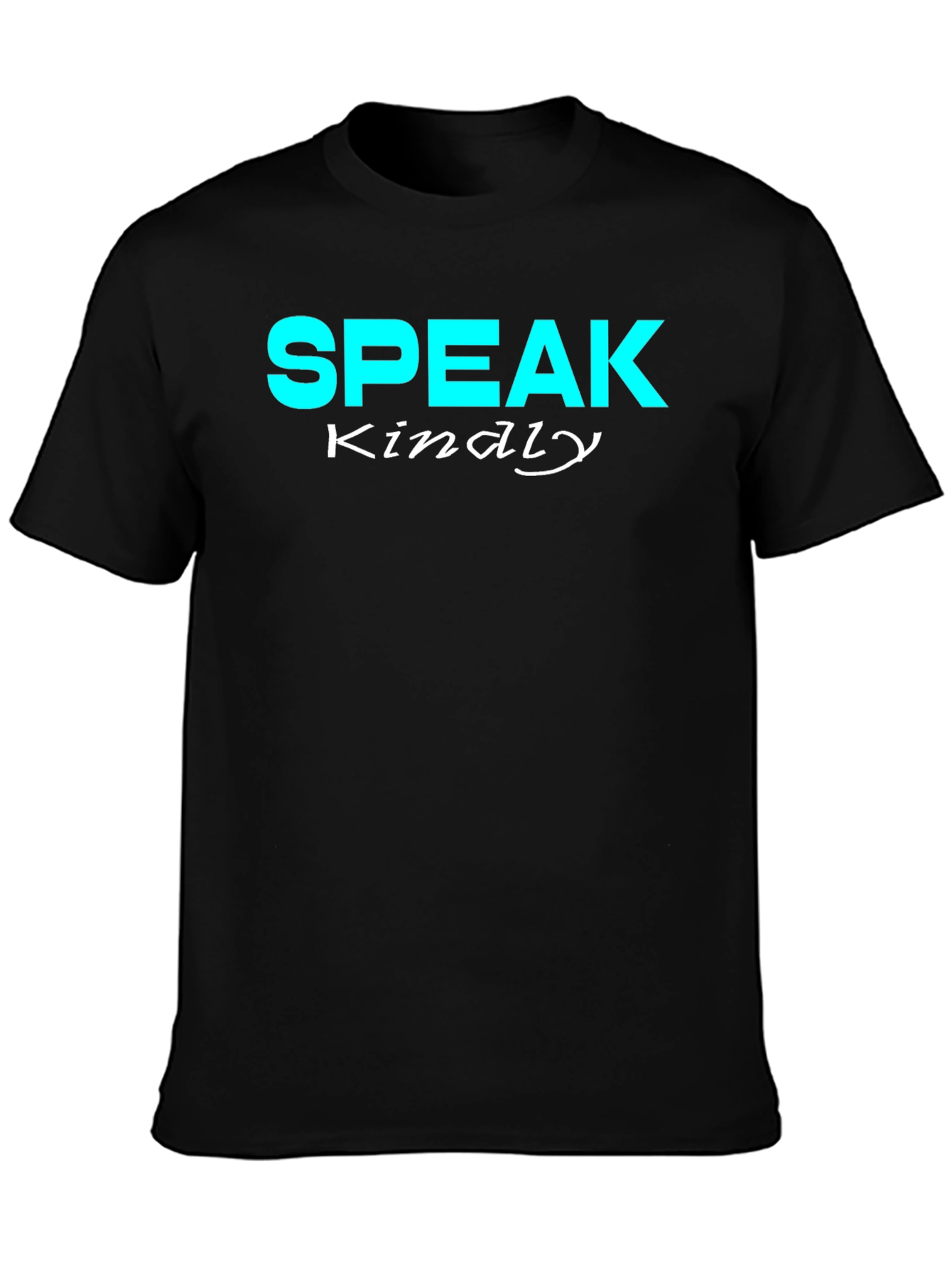 Speak Kindly Graphic Tee - Black Cotton T-Shirt