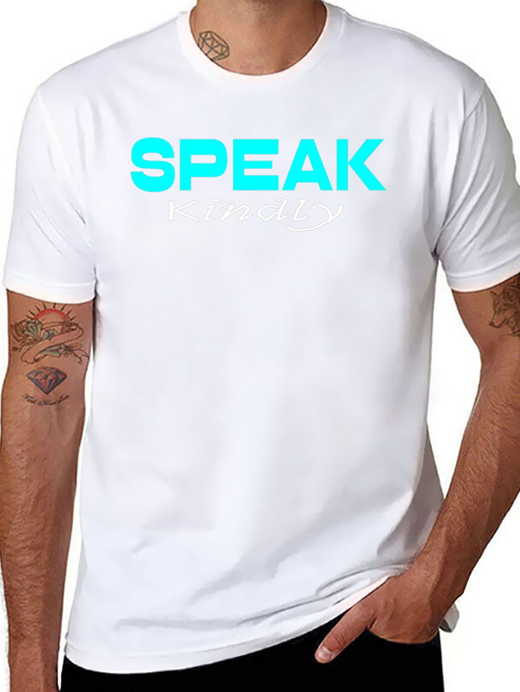 Speak Kindly Graphic Tee - Black Cotton T-Shirt