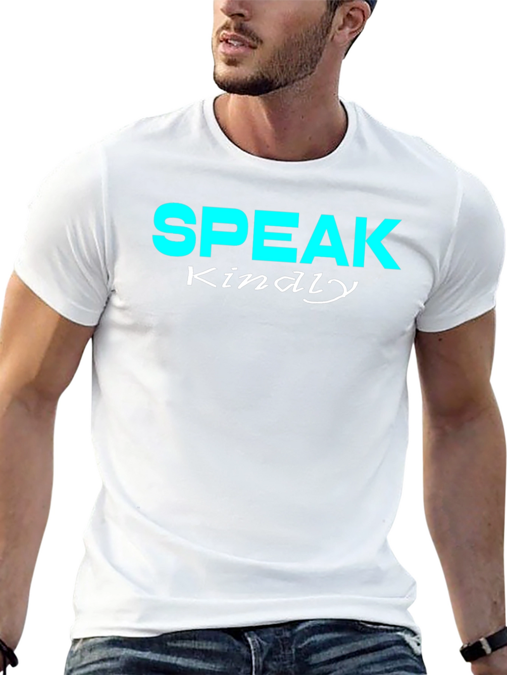 Speak Kindly Graphic Tee - Black Cotton T-Shirt
