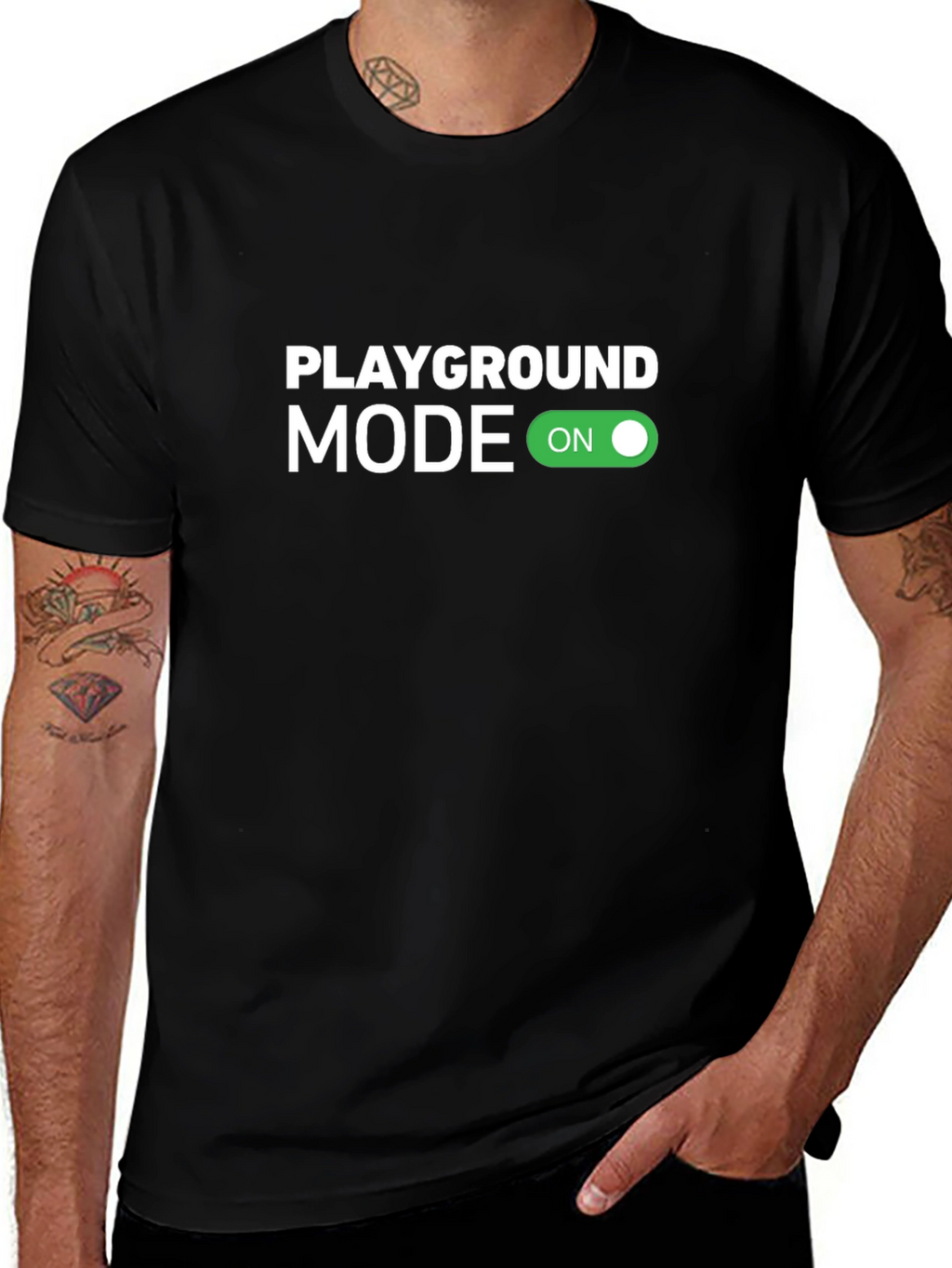 Playground Mode On Black T-Shirt