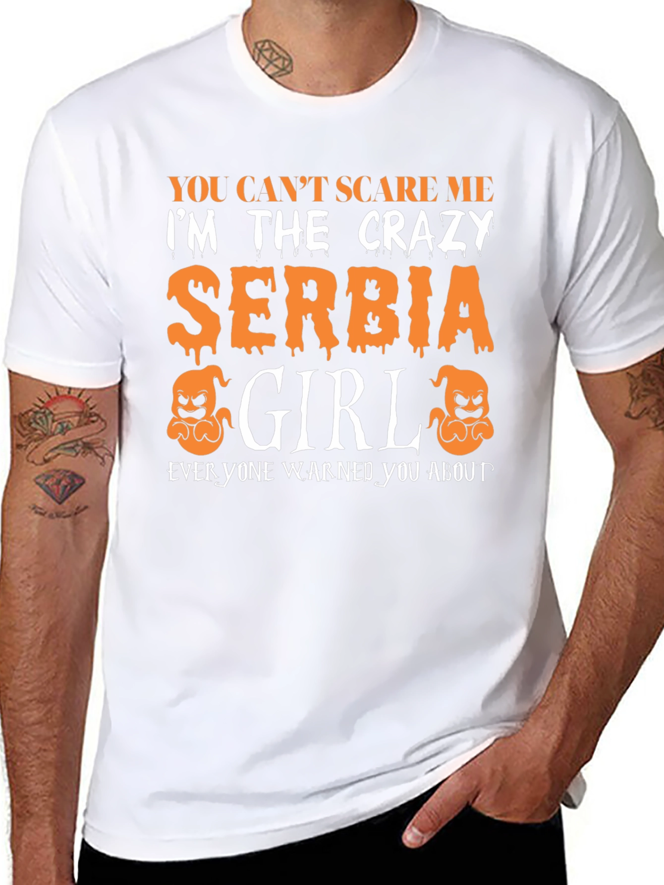 Crazy Serbia Girl Halloween T-Shirt
