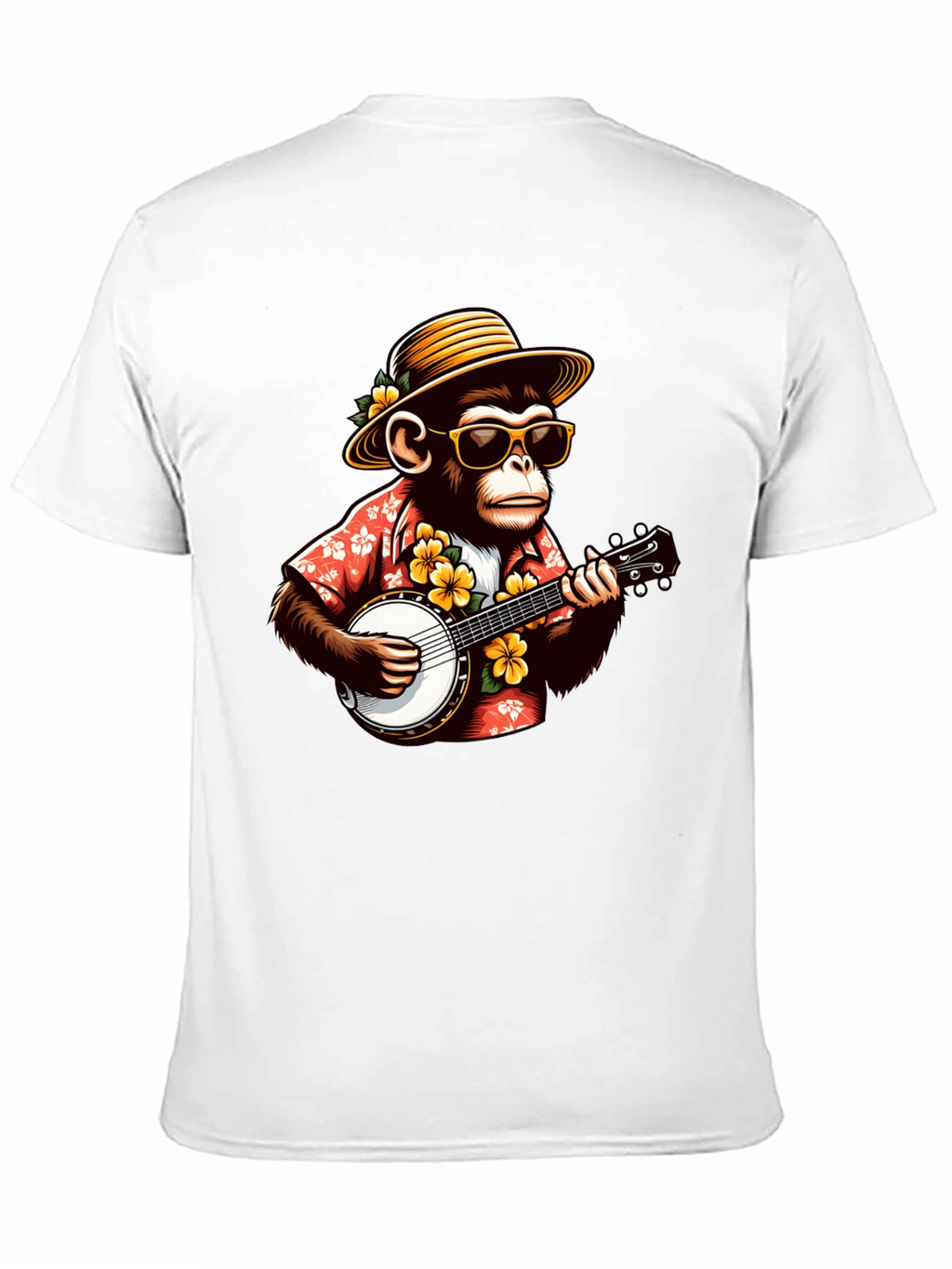 Monkey Banjo Player Graphic T-Shirt