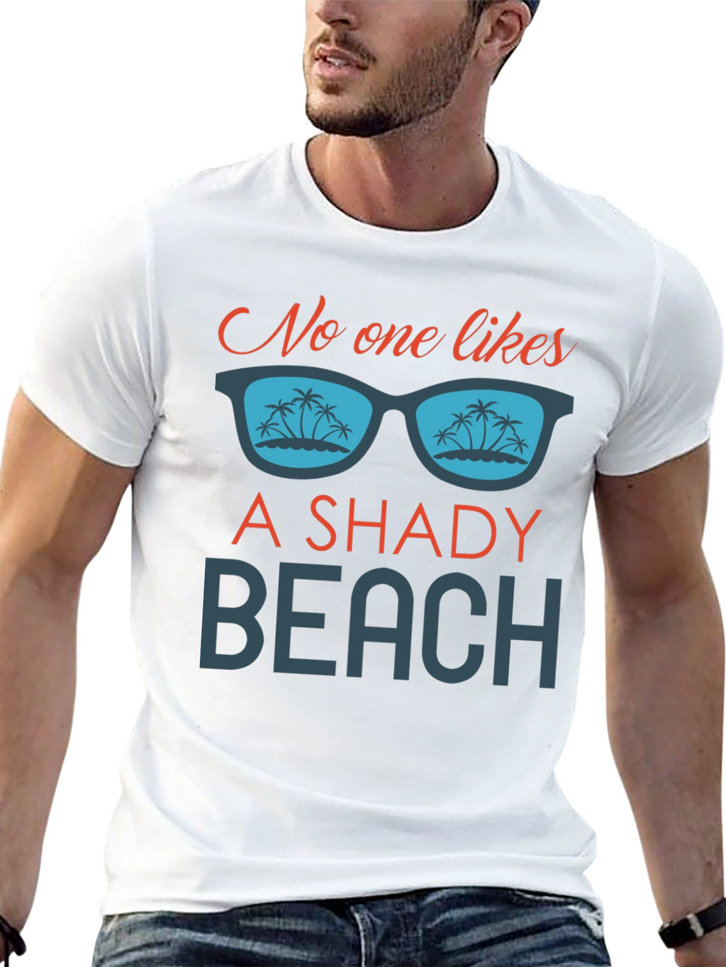 Shady Beach Graphic Tee - Mens Black T-Shirt
