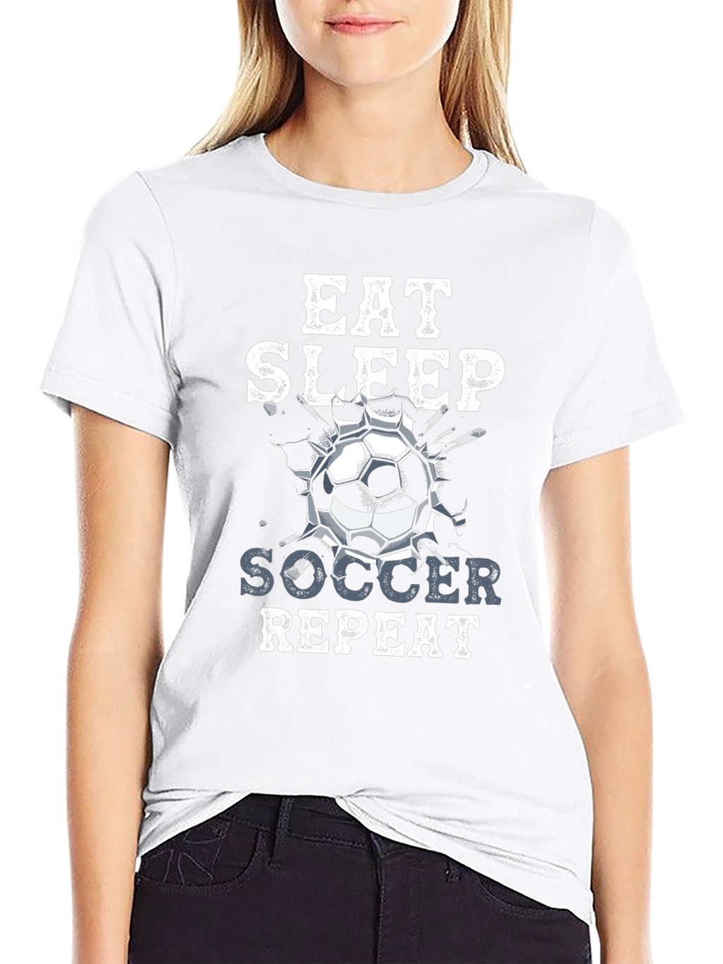 Eat Sleep Soccer Repeat Graphic T-Shirt