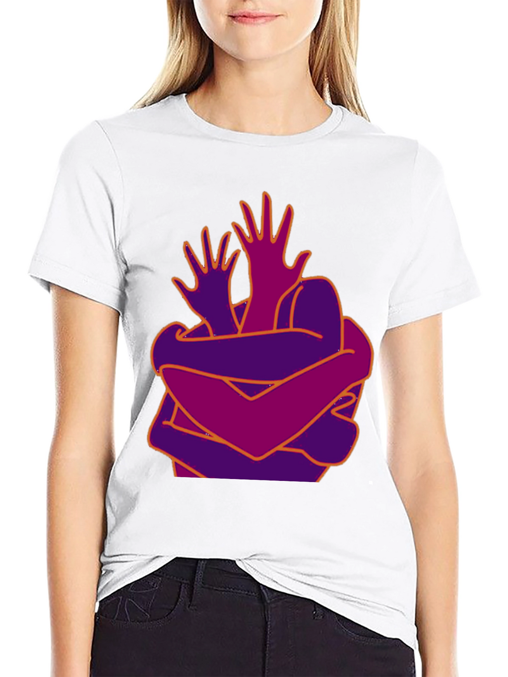 Abstract Hug Graphic T-Shirt