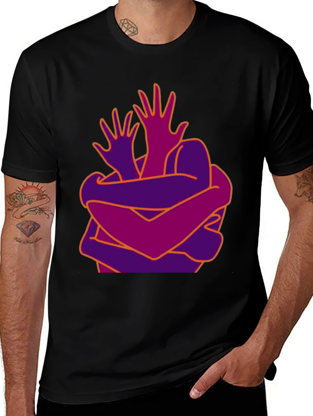 Abstract Hug Graphic T-Shirt