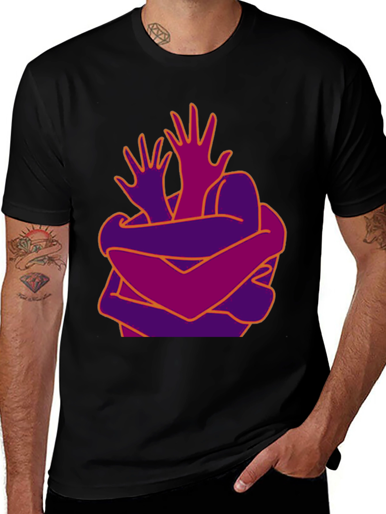 Abstract Hug Graphic T-Shirt