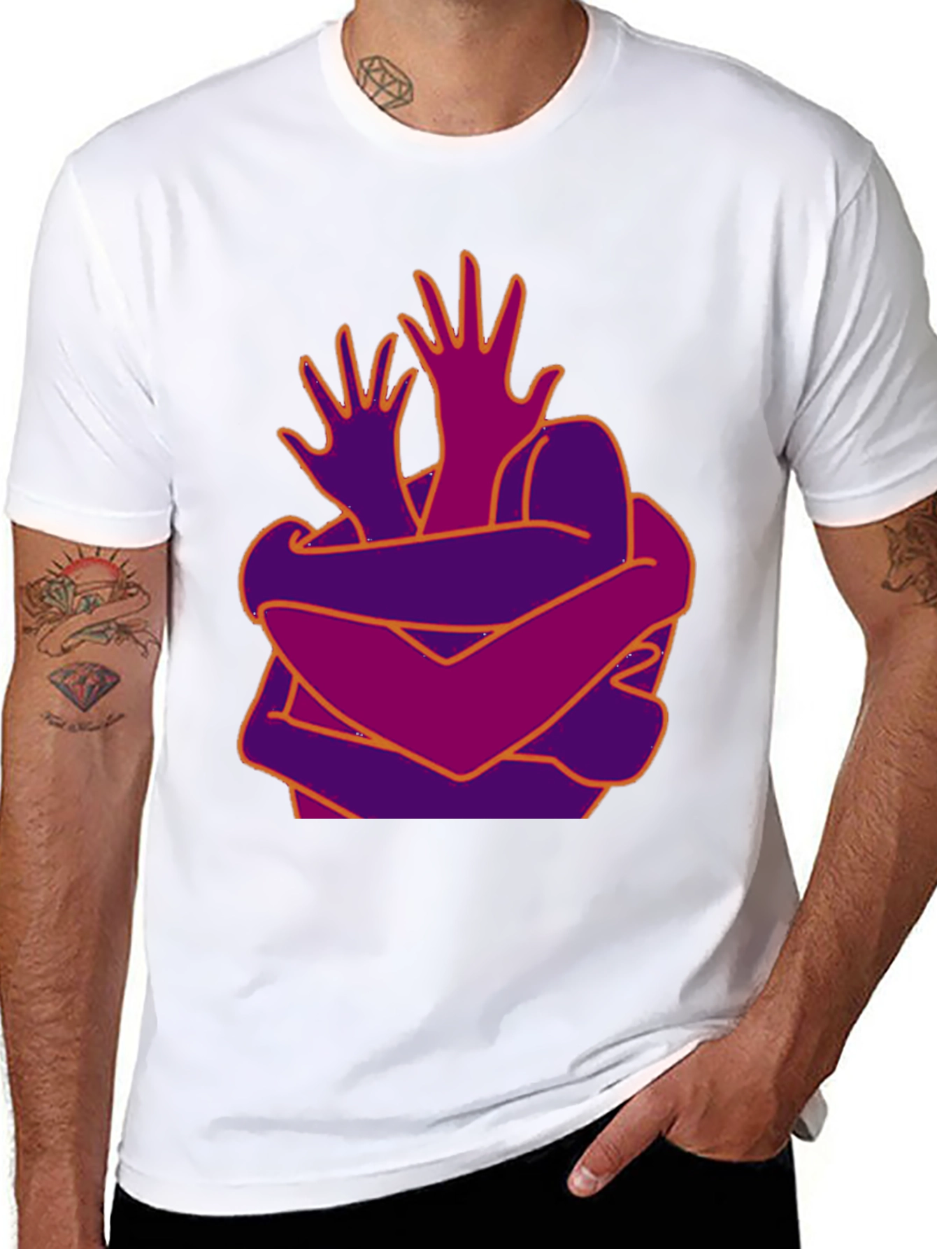 Abstract Hug Graphic T-Shirt