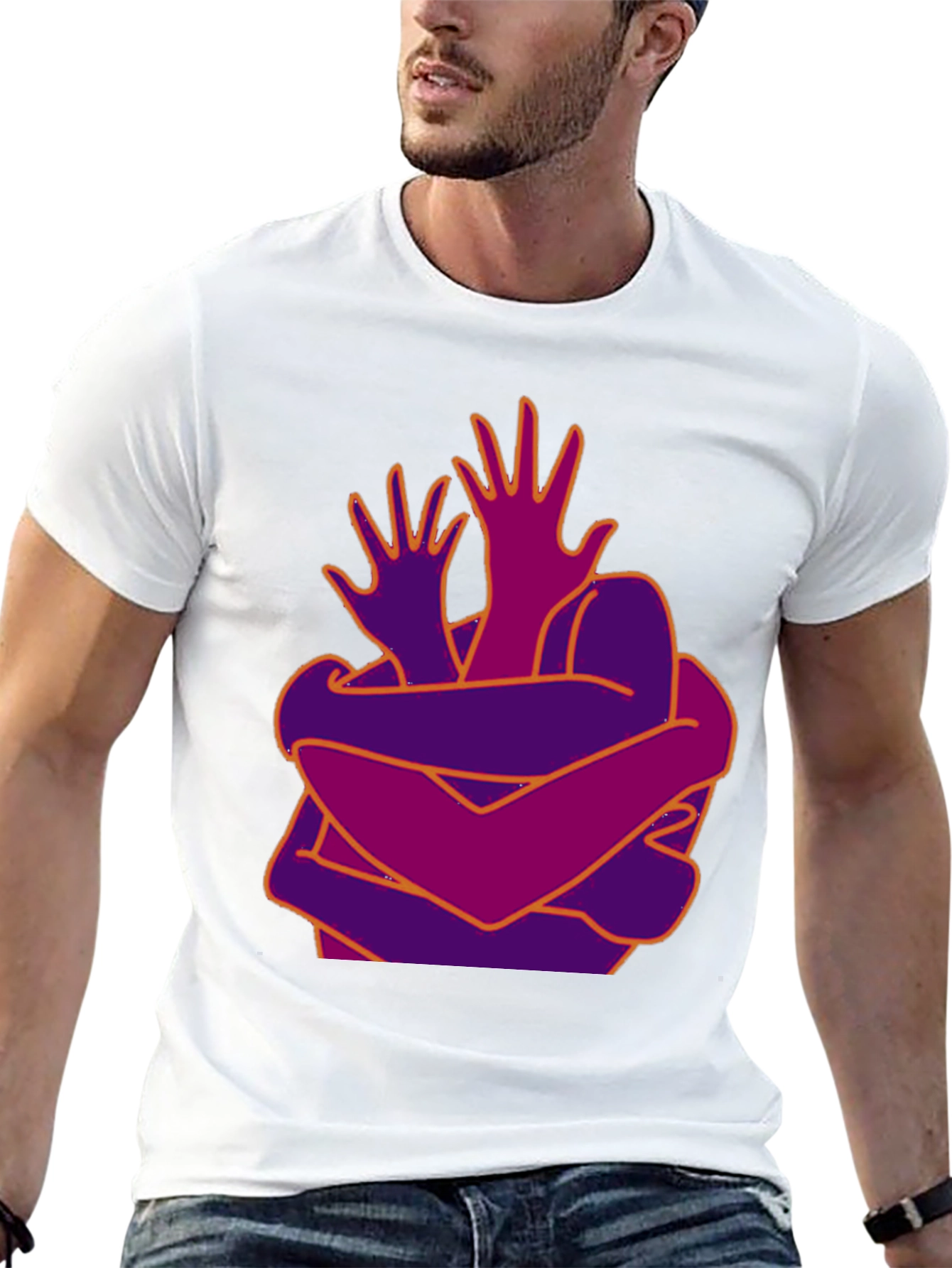 Abstract Hug Graphic T-Shirt